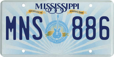 MS license plate MNS886