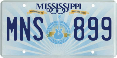 MS license plate MNS899