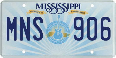 MS license plate MNS906
