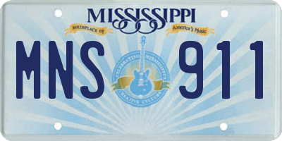 MS license plate MNS911