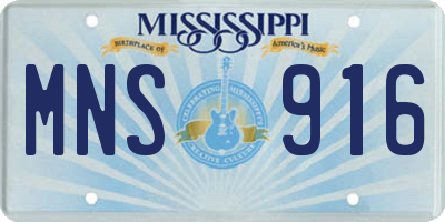 MS license plate MNS916