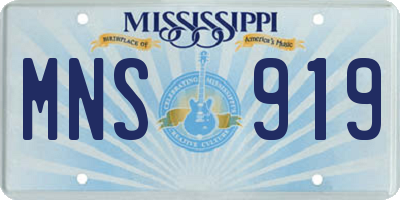 MS license plate MNS919
