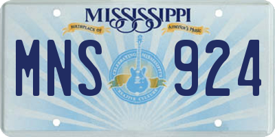 MS license plate MNS924