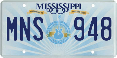 MS license plate MNS948