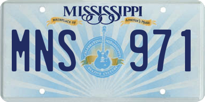 MS license plate MNS971