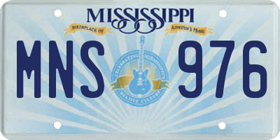 MS license plate MNS976