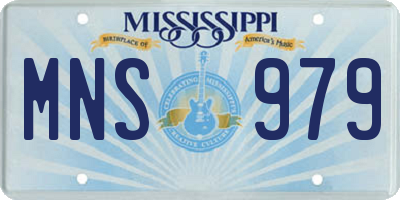 MS license plate MNS979