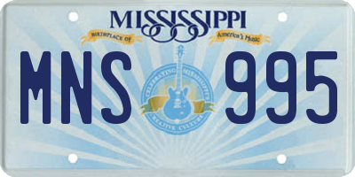 MS license plate MNS995