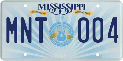 MS license plate MNT004
