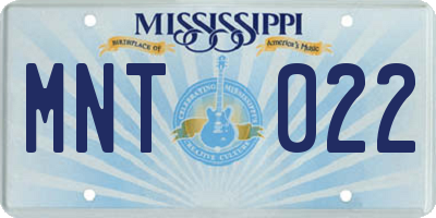 MS license plate MNT022