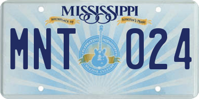 MS license plate MNT024