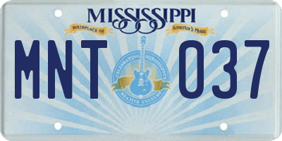MS license plate MNT037