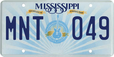 MS license plate MNT049