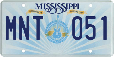 MS license plate MNT051