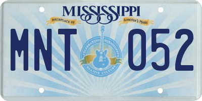MS license plate MNT052