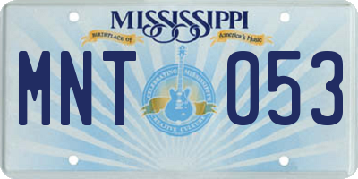 MS license plate MNT053