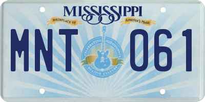 MS license plate MNT061