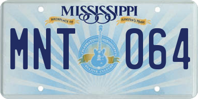 MS license plate MNT064