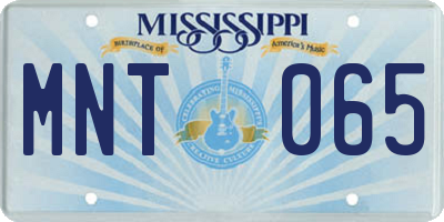 MS license plate MNT065