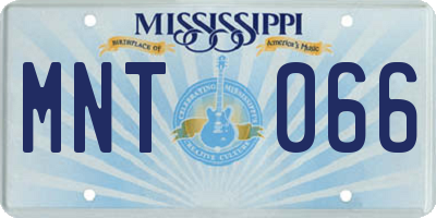 MS license plate MNT066