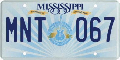 MS license plate MNT067