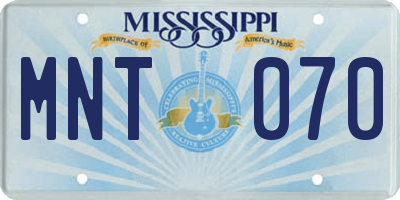 MS license plate MNT070