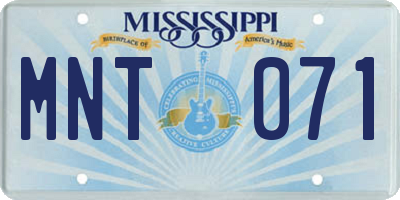 MS license plate MNT071