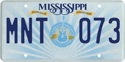 MS license plate MNT073