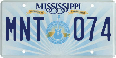 MS license plate MNT074
