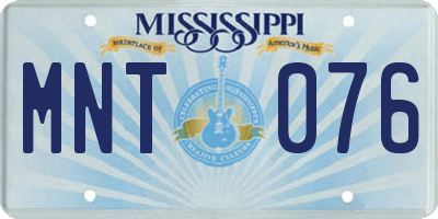 MS license plate MNT076