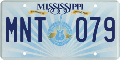 MS license plate MNT079