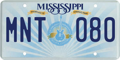 MS license plate MNT080