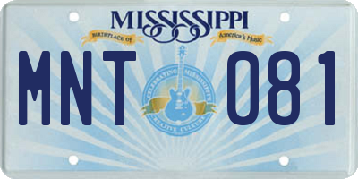 MS license plate MNT081