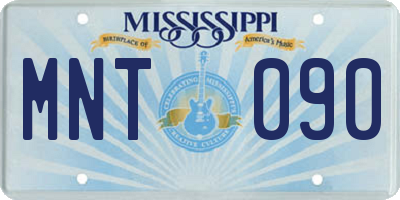 MS license plate MNT090