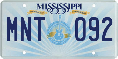 MS license plate MNT092