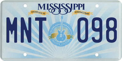 MS license plate MNT098