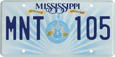 MS license plate MNT105