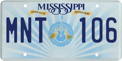 MS license plate MNT106