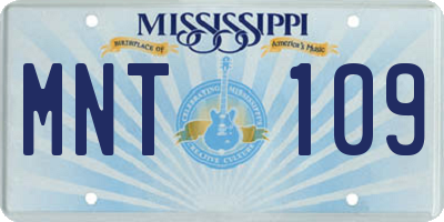 MS license plate MNT109