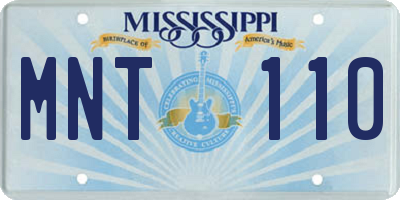 MS license plate MNT110