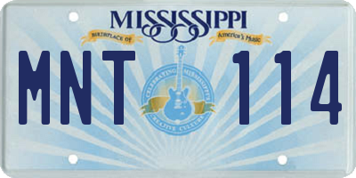 MS license plate MNT114