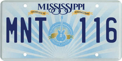MS license plate MNT116