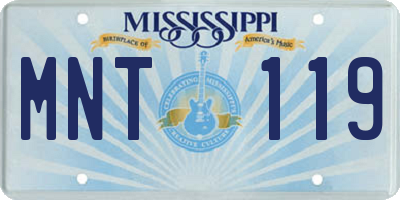 MS license plate MNT119