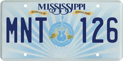MS license plate MNT126