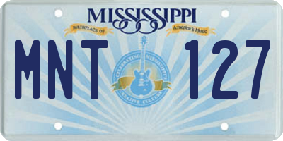 MS license plate MNT127