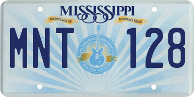 MS license plate MNT128