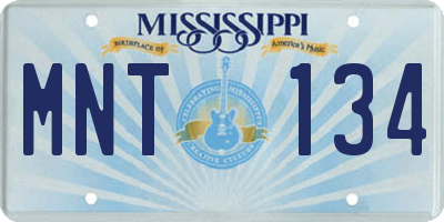 MS license plate MNT134