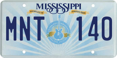 MS license plate MNT140