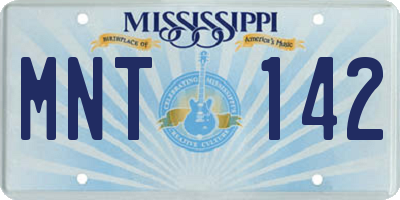 MS license plate MNT142
