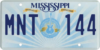 MS license plate MNT144